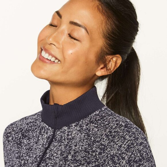 Lululemon Rest Less 1/2 Zip Black/White Size 6 - Picture 4 of 6